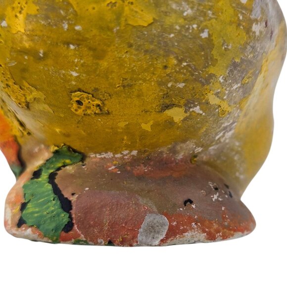 Vintage Yellow Duck Figurine Rustic Patina Paint Chipping Farmhouse Decor - Picture 6 of 16